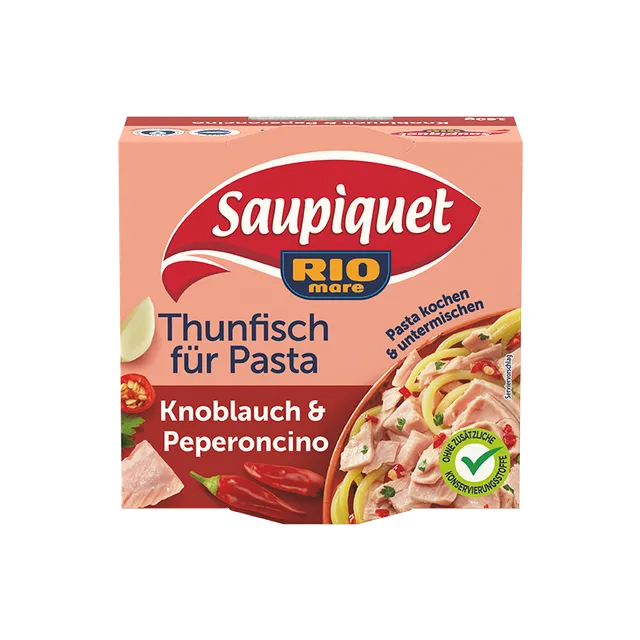 saupiquet-thunfisch-f-r-pasta-knoblauch-peperoncino-w-rzige-pasta-sauce image 1