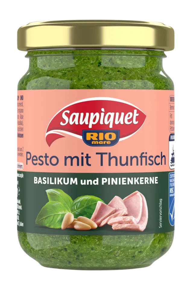 saupiquet-pesto-mit-thunfisch-basilikum-und-pinienkerne image 1